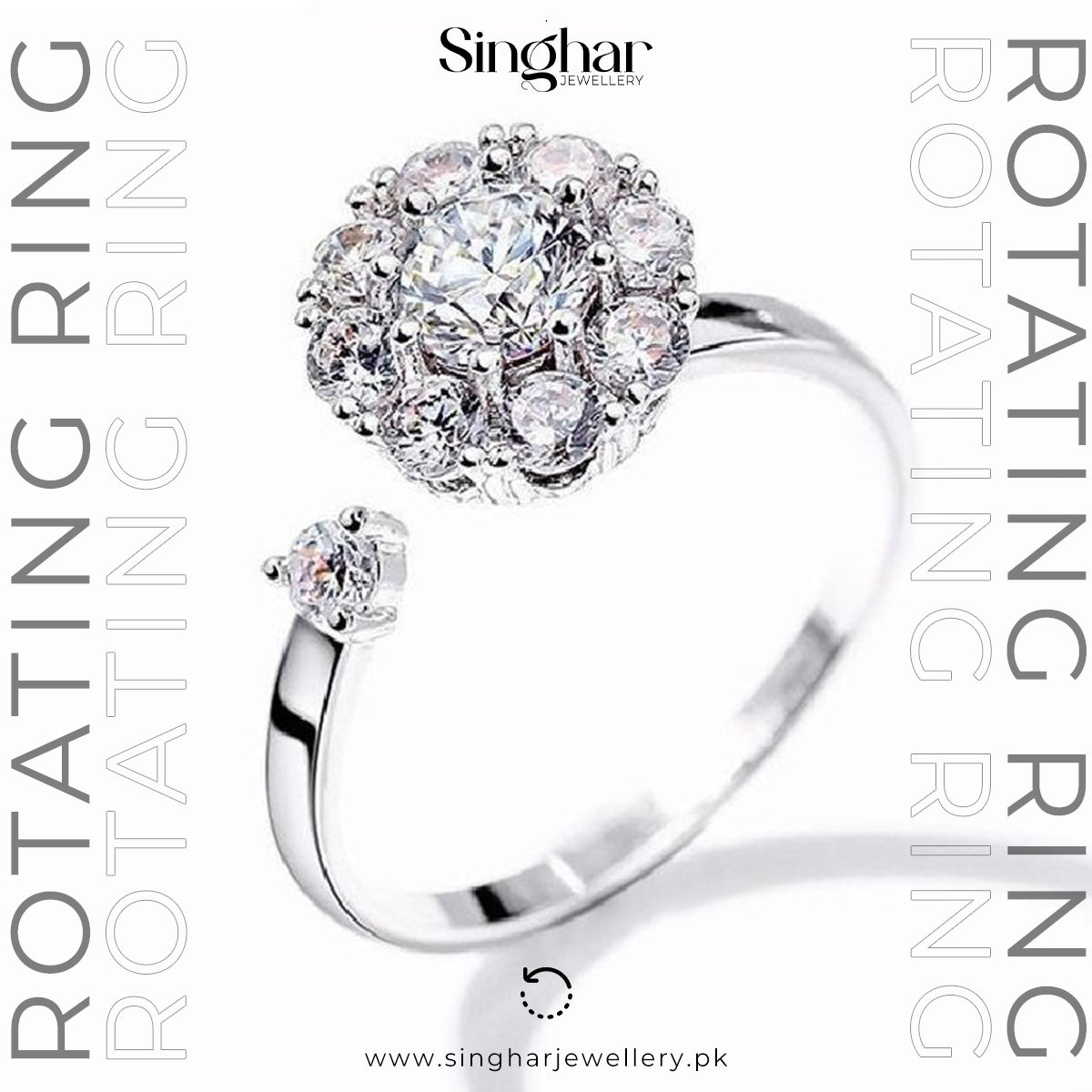 Diamond Style Rotating Ring