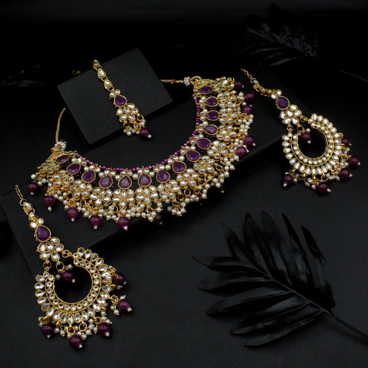 Elegant Kundan Necklace Set (4923)