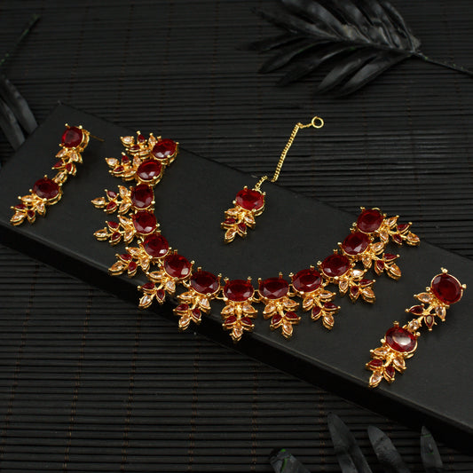 Elegant Zircon Necklace Set (4889)