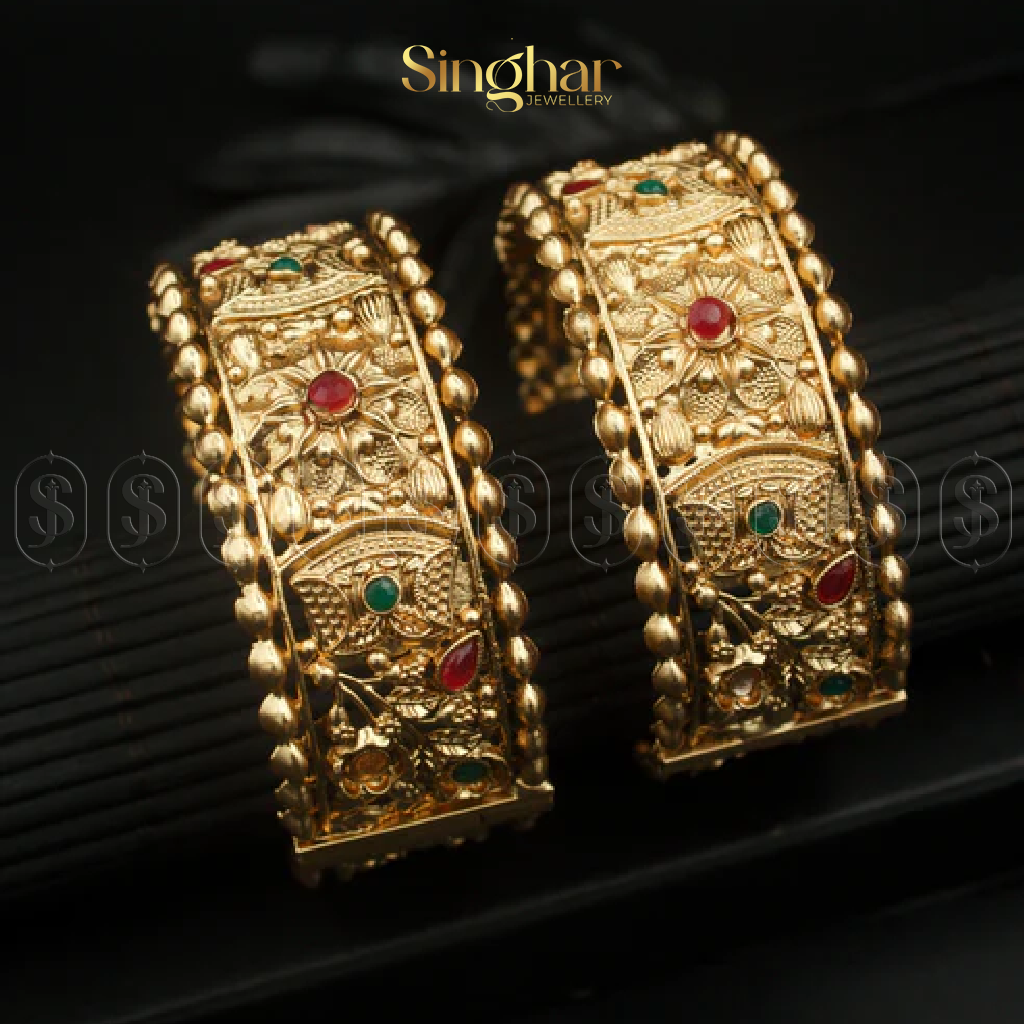 Indian Rajwadi Gold Bangles (4928)