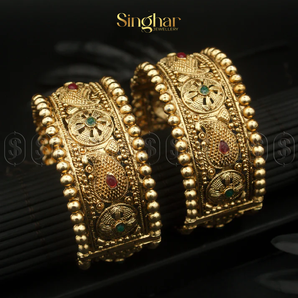 Indian Rajwadi Gold Bangles (4929)