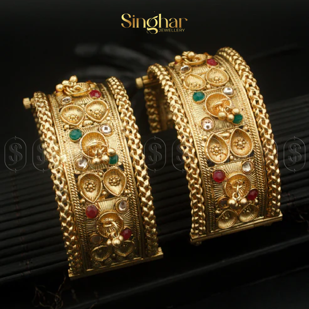 Indian Rajwadi Gold Bangles (4930)