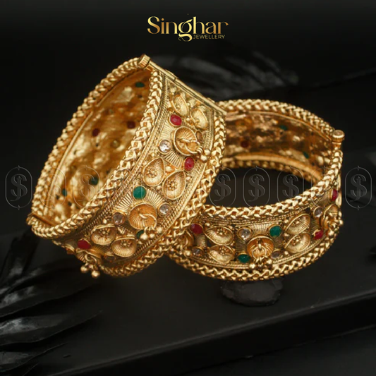 Indian Rajwadi Gold Bangles (4930)