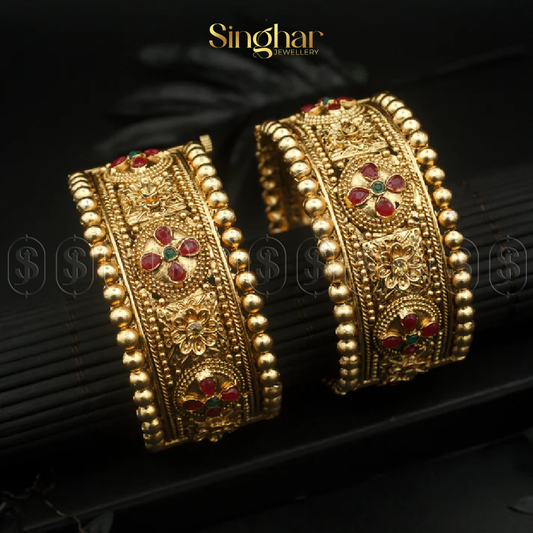 Indian Rajwadi Gold Bangles (4932)