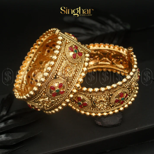 Indian Rajwadi Gold Bangles (4932)