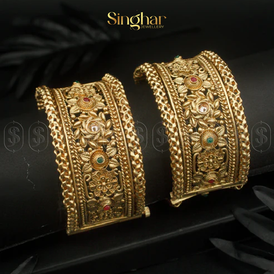 Indian Rajwadi Gold Bangles (4933)