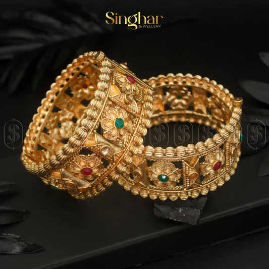 Indian Rajwadi Gold Bangles (4934)