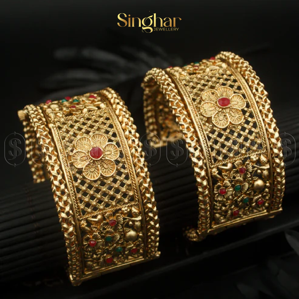 Indian Rajwadi Gold Bangles (4935)