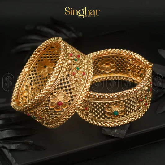 Indian Rajwadi Gold Bangles (4935)