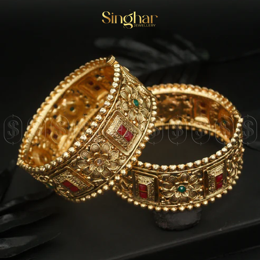 Indian Rajwadi Gold Bangles (4936)