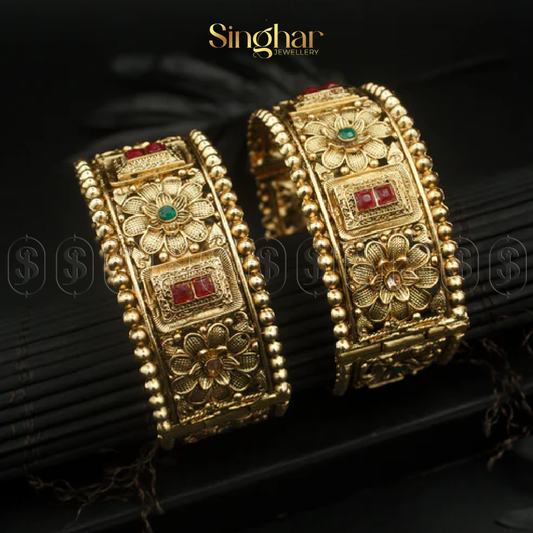 Indian Rajwadi Gold Bangles (4936)