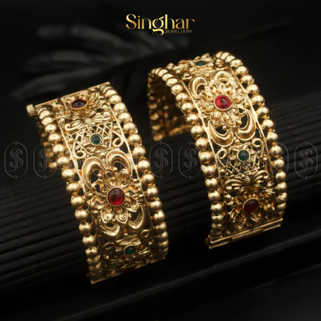 Indian Rajwadi Gold Bangles (4937)