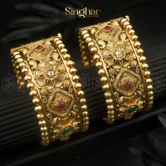 Indian Rajwadi Gold Bangles (4938)