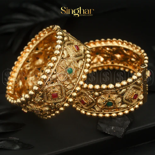 Indian Rajwadi Gold Bangles (4938)