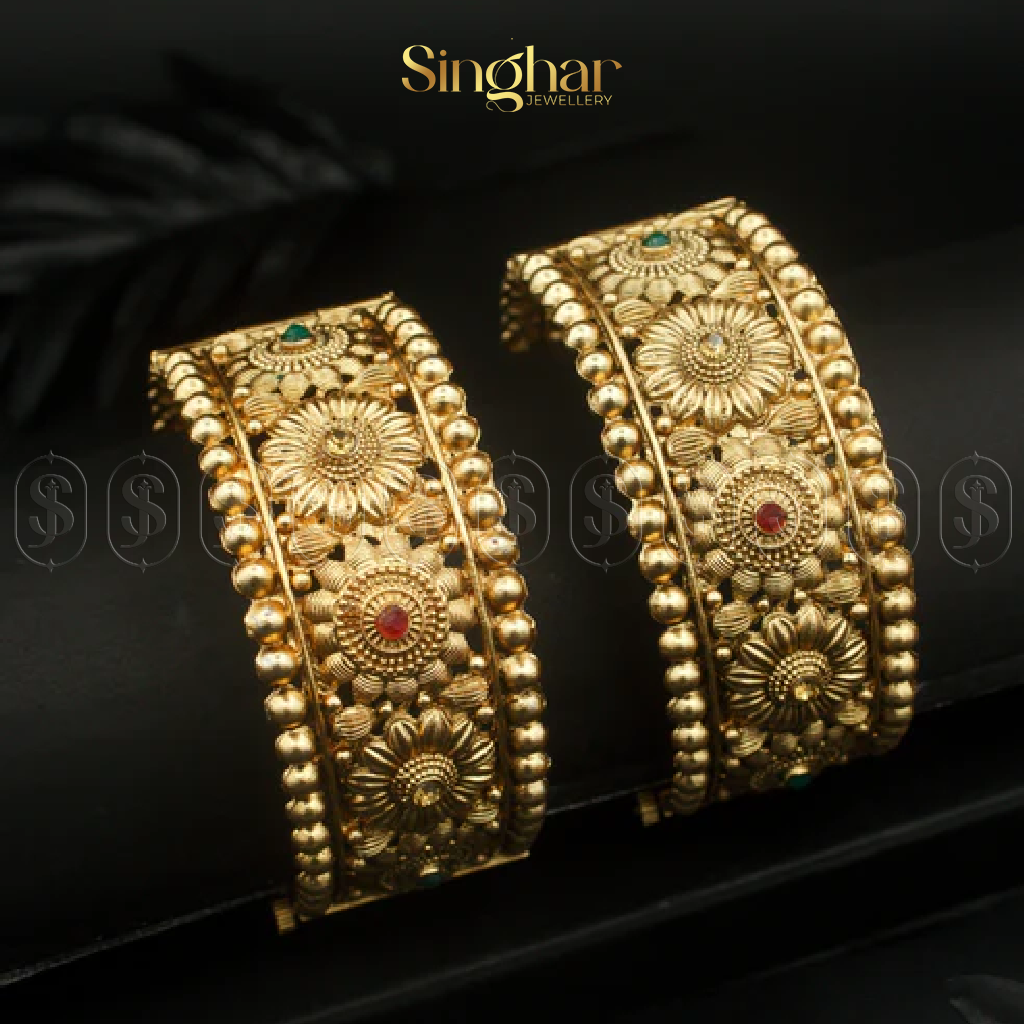 Indian Rajwadi Gold Bangles (4939)