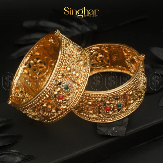 Indian Rajwadi Gold Bangles (4940)