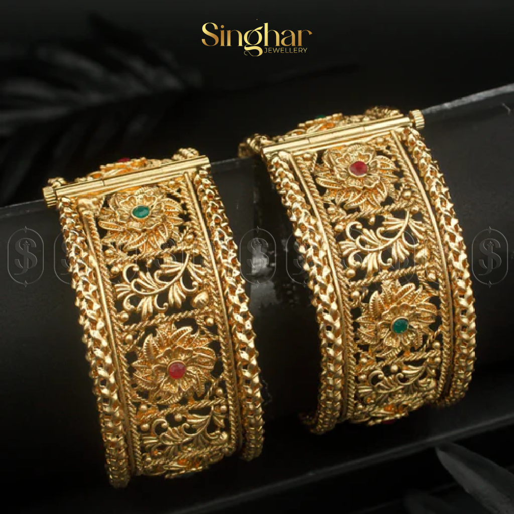 Indian Rajwadi Gold Bangles (4941)