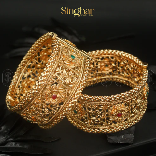 Indian Rajwadi Gold Bangles (4941)