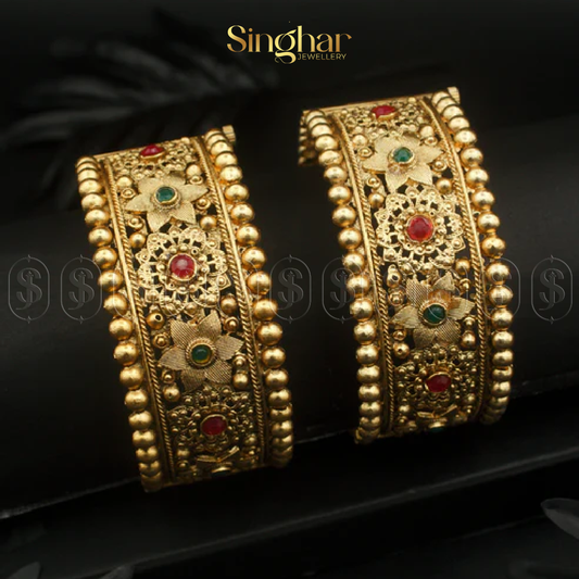 Indian Rajwadi Gold Bangles (4942)