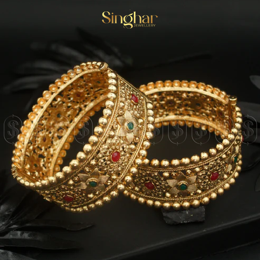 Indian Rajwadi Gold Bangles (4942)