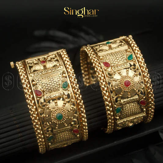 Indian Rajwadi Gold Bangles (4943)