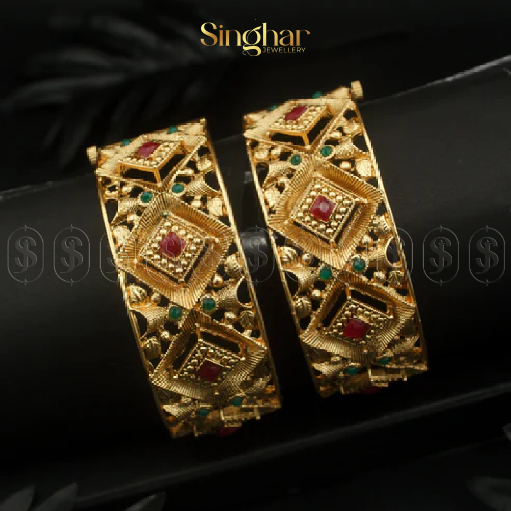 Indian Rajwadi Gold Bangles (4945)