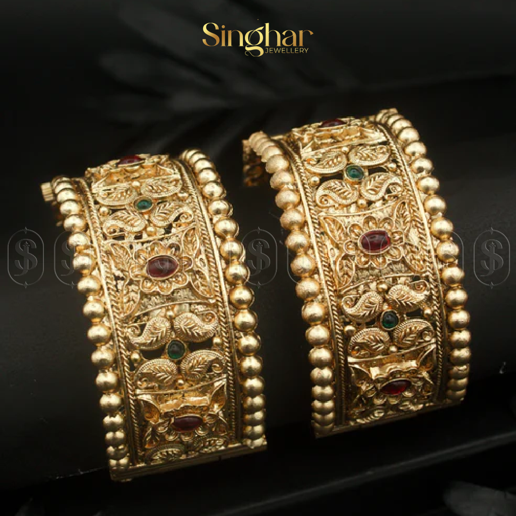 Indian Rajwadi Gold Bangles (4946)