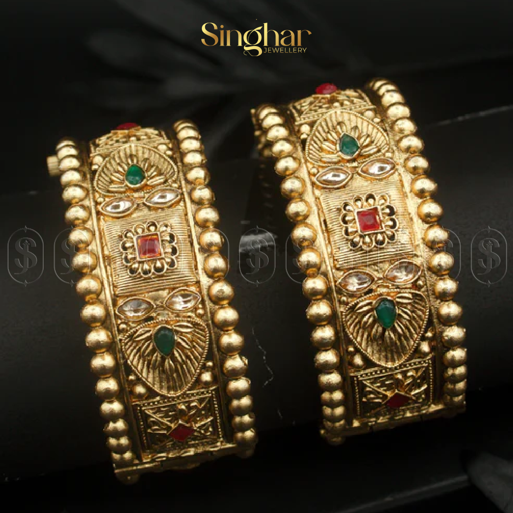 Indian Rajwadi Gold Bangles (4947)