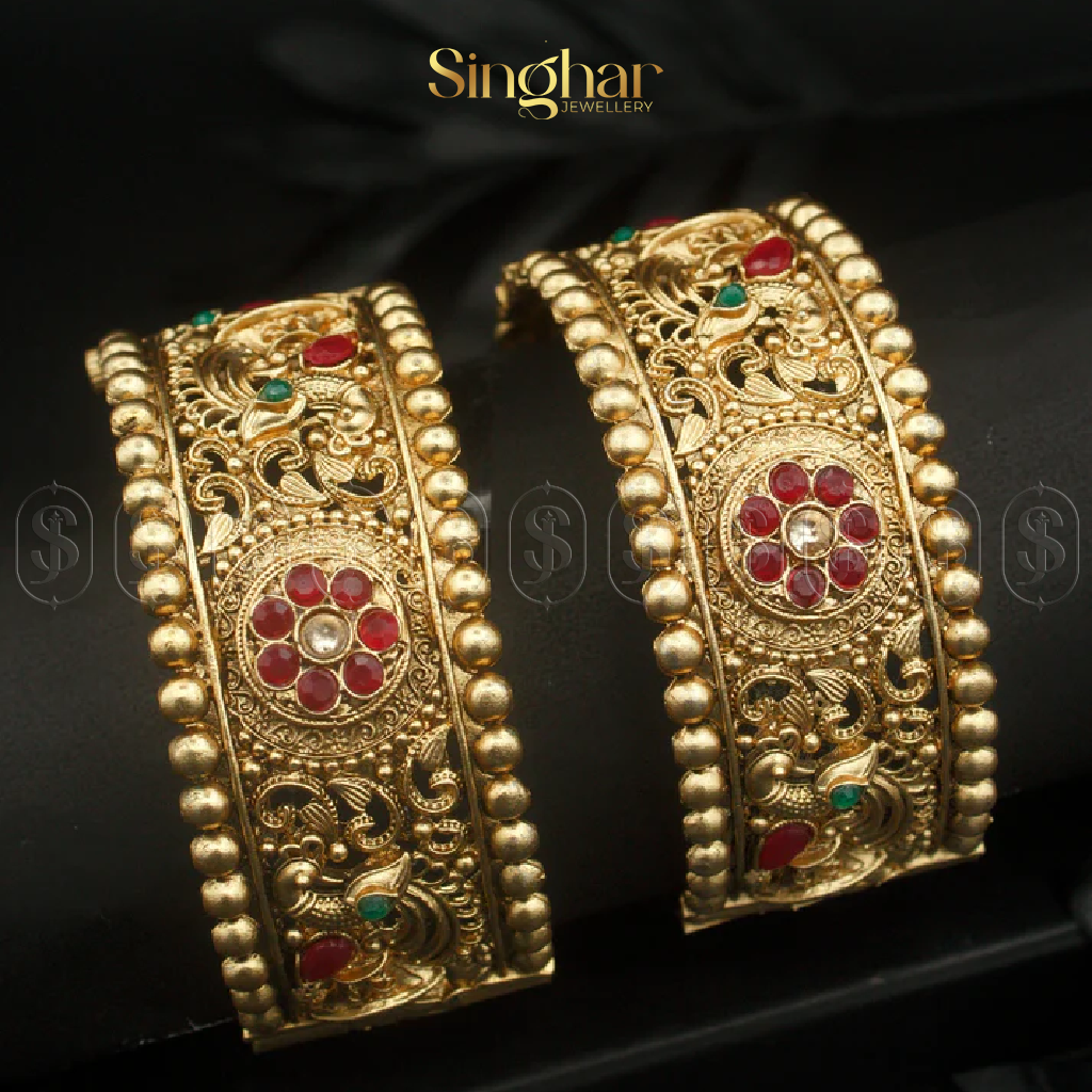 Indian Rajwadi Gold Bangles (4948)