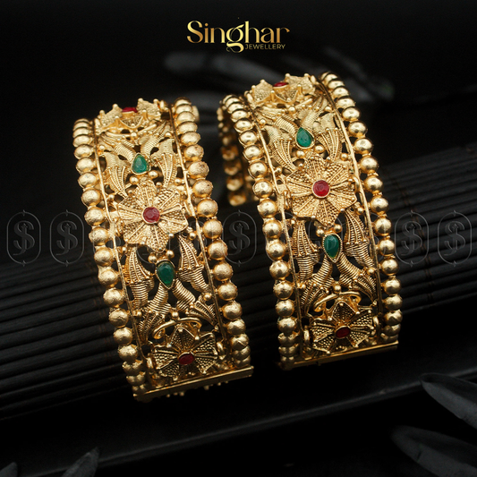 Indian Rajwadi Gold Bangles (4952)