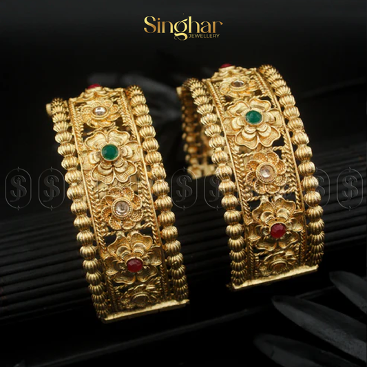 Indian Rajwadi Gold Bangles (4954)