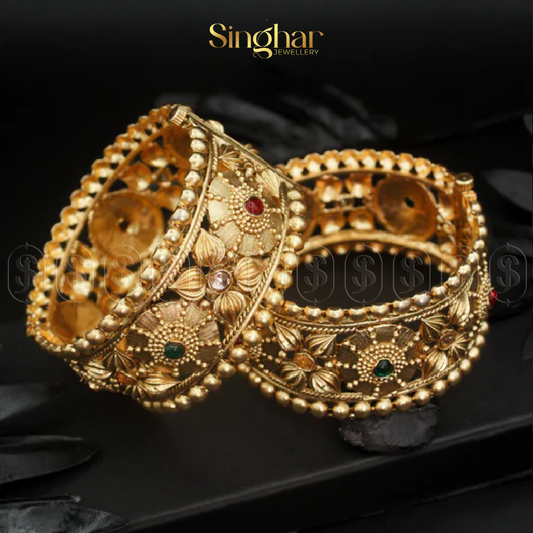 Indian Rajwadi Gold Bangles (4955)