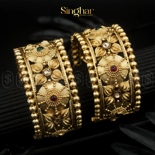 Indian Rajwadi Gold Bangles (4955)