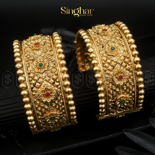 Indian Rajwadi Gold Bangles (4956)