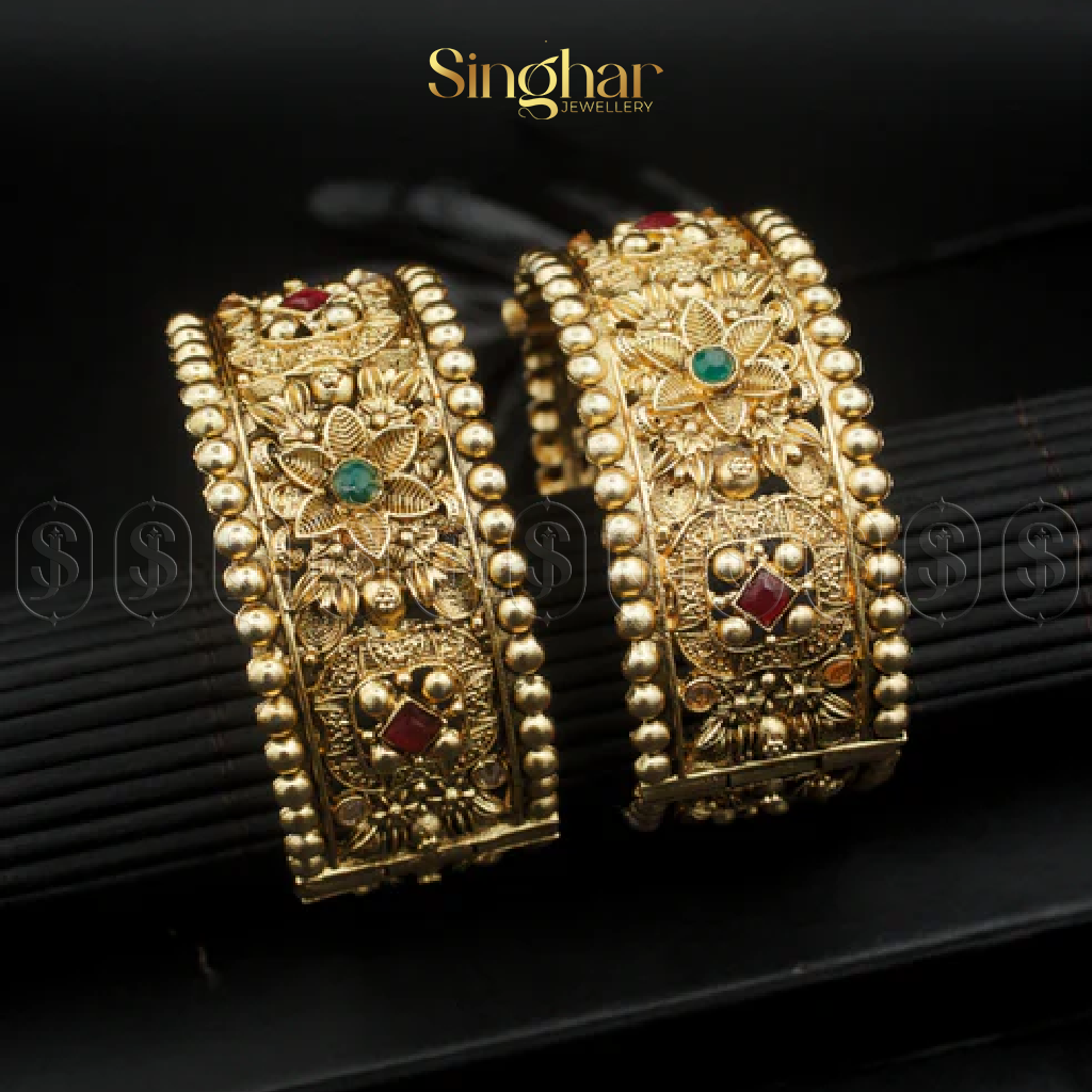 Indian Rajwadi Gold Bangles (4957)