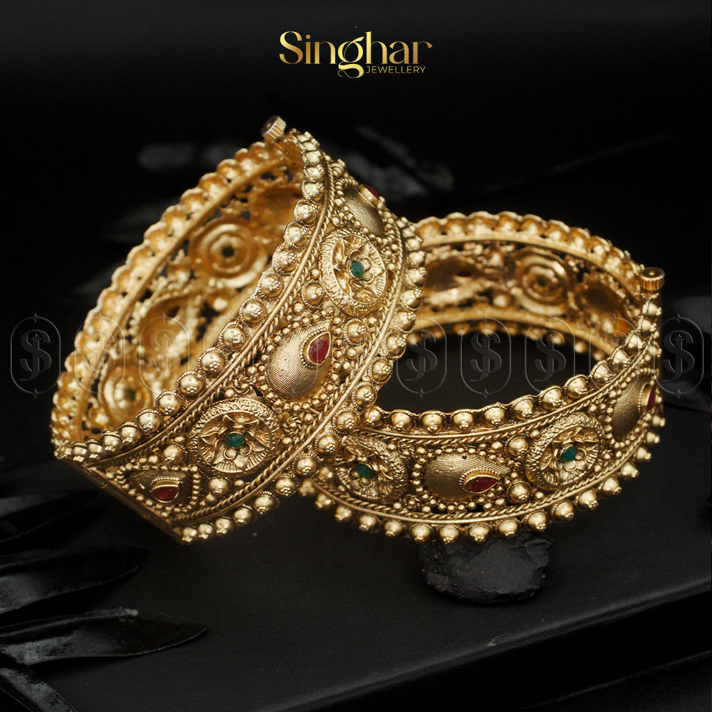 Indian Rajwadi Gold Bangles (4961)