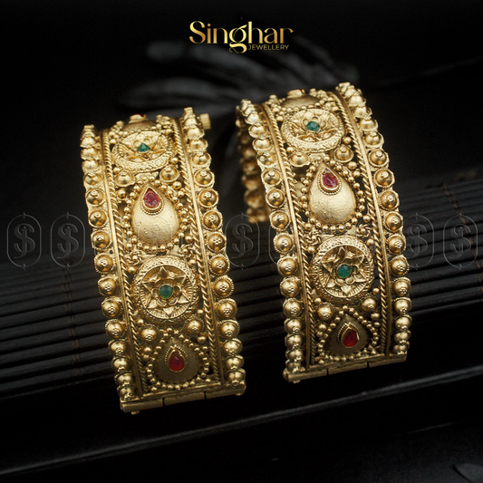 Indian Rajwadi Gold Bangles (4961)