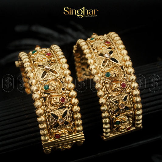 Indian Rajwadi Gold Bangles (4962)