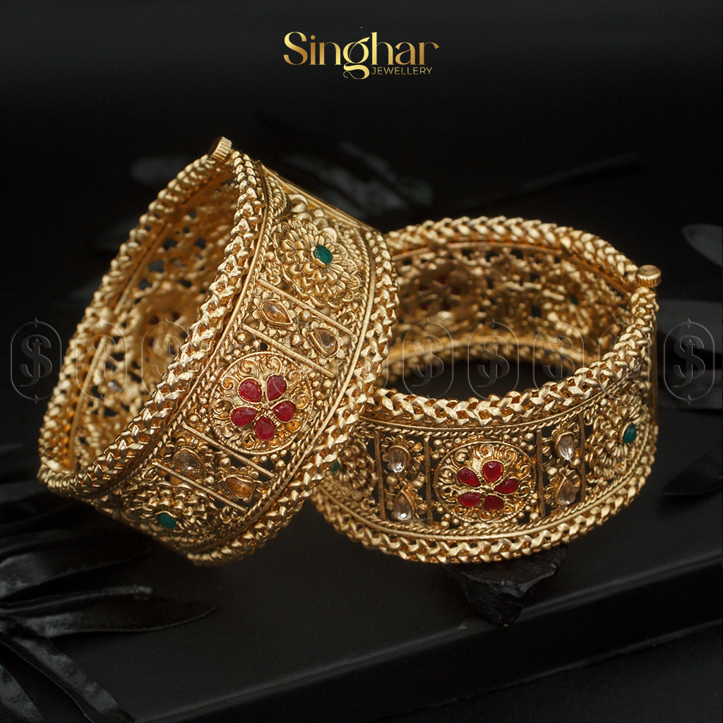 Indian Rajwadi Gold Bangles (4963)