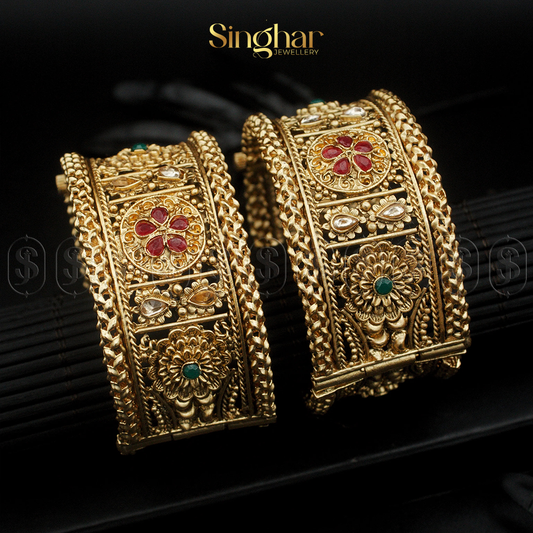 Indian Rajwadi Gold Bangles (4963)