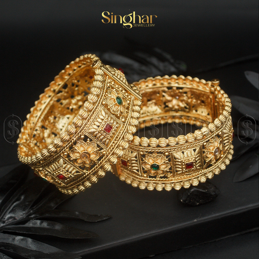 Indian Rajwadi Gold Bangles (4965)