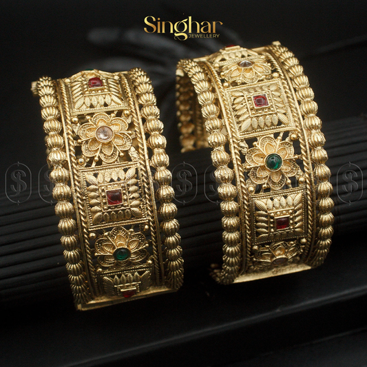 Indian Rajwadi Gold Bangles (4965)