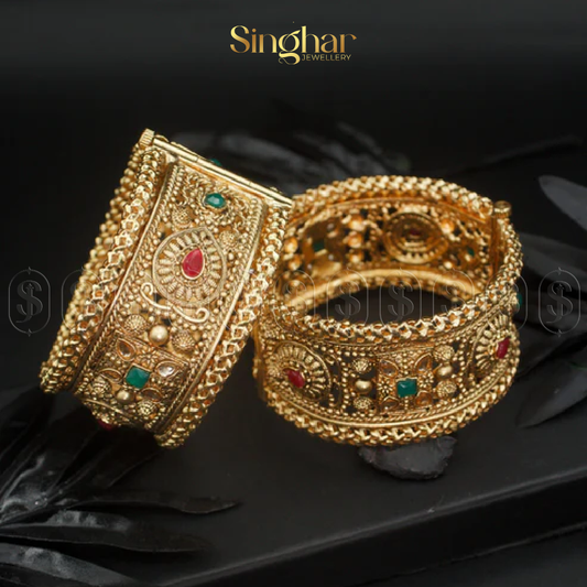 Indian Rajwadi Gold Bangles (4966)