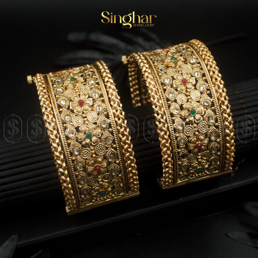 Indian Rajwadi Gold Bangles (4969)